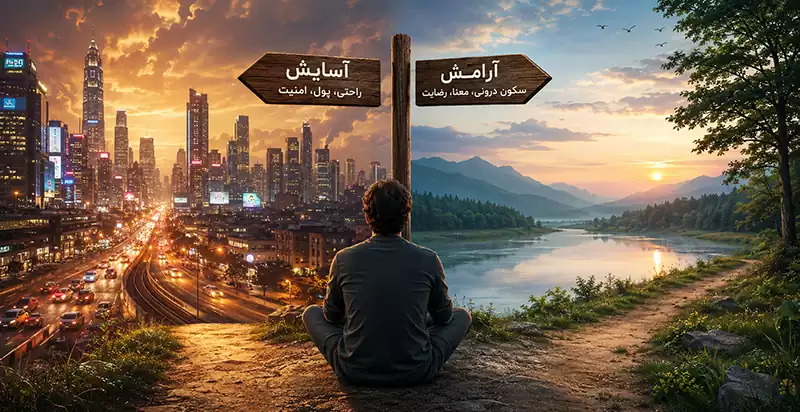 آدم‌ها از آرامش به آسایش می‌رسند یا از آسایش به آرامش؟