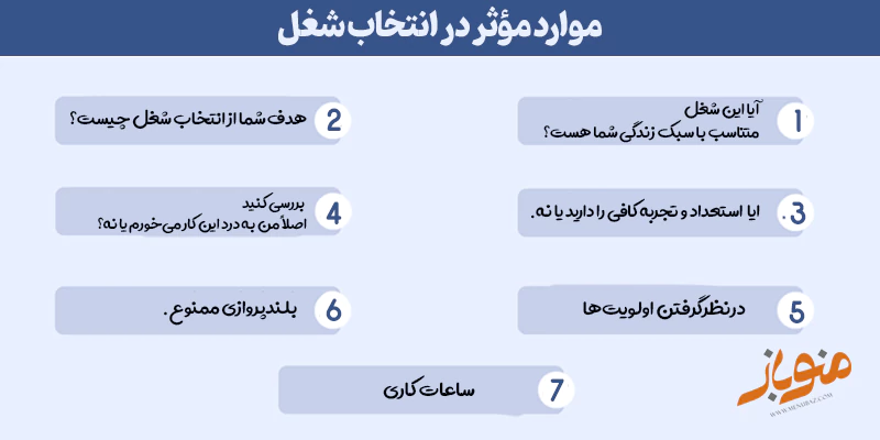 موارد مؤثر در انتخاب شغل
